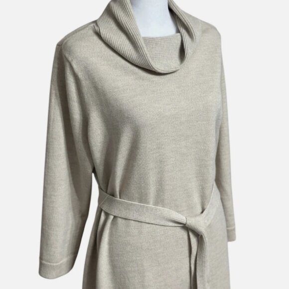 NWT Italian Merino Sweater Turtleneck Midi Dress - Picture 1 of 3